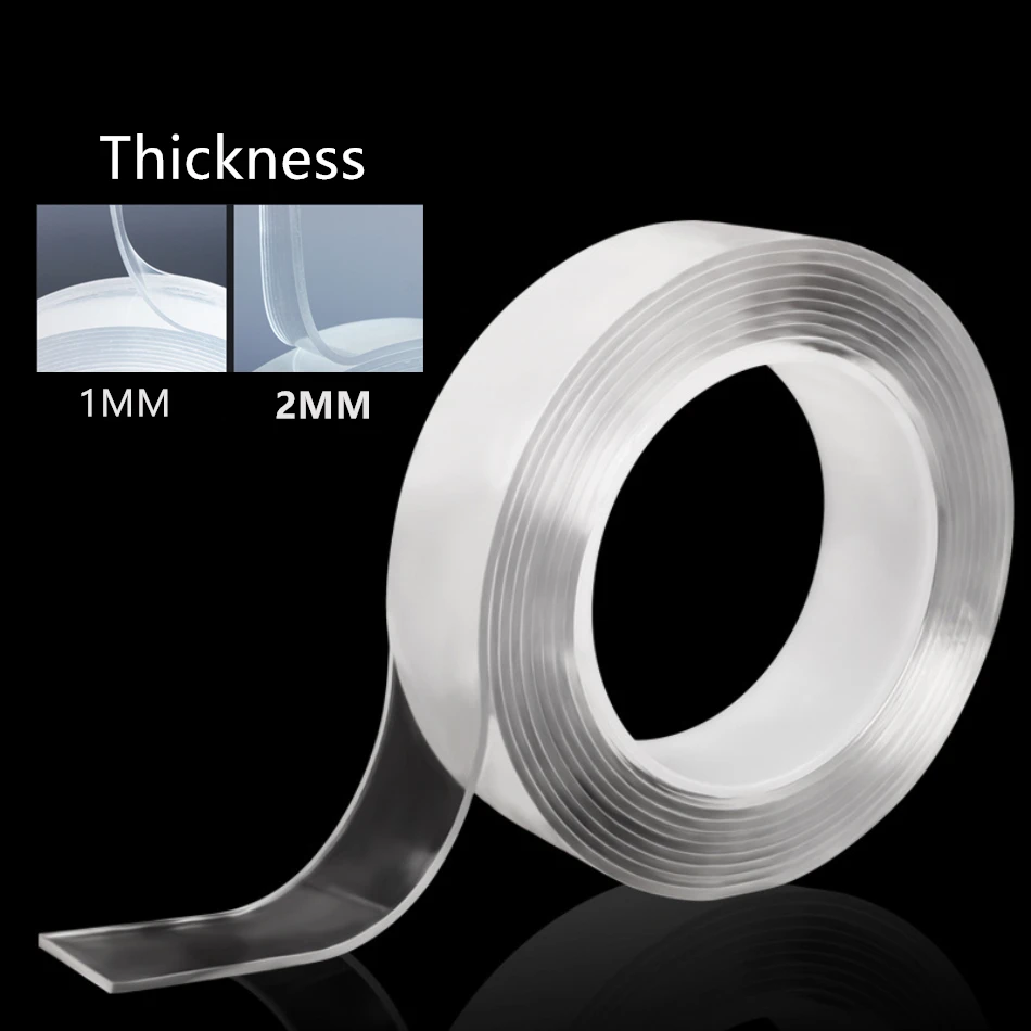 1MM 2MM Thickness Nano Magic Tape Reusable Double Sided Tape Traceless ...