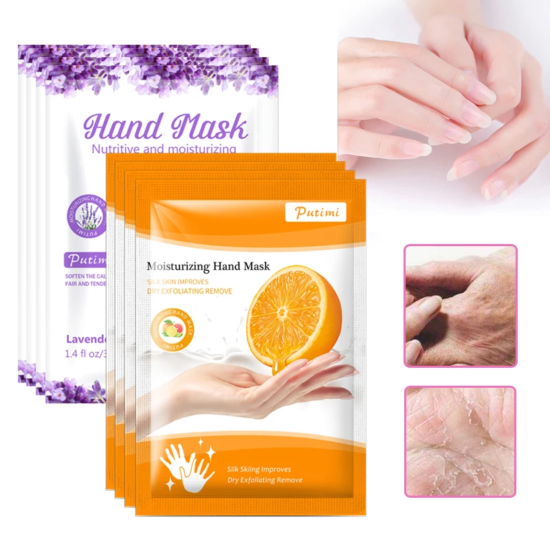 

2Packs Moisturizing Soft Hand Mask Spa Gloves Lavender Extract Dead Skin Remover Smooth Whitening Anti-Aging Hand Care Hand Mask