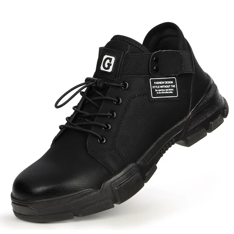 Мужская Рабочая защитная обувь со стальным носком, непромокаемые кожаные ботинки, дышащие легкие промышленные ботинки