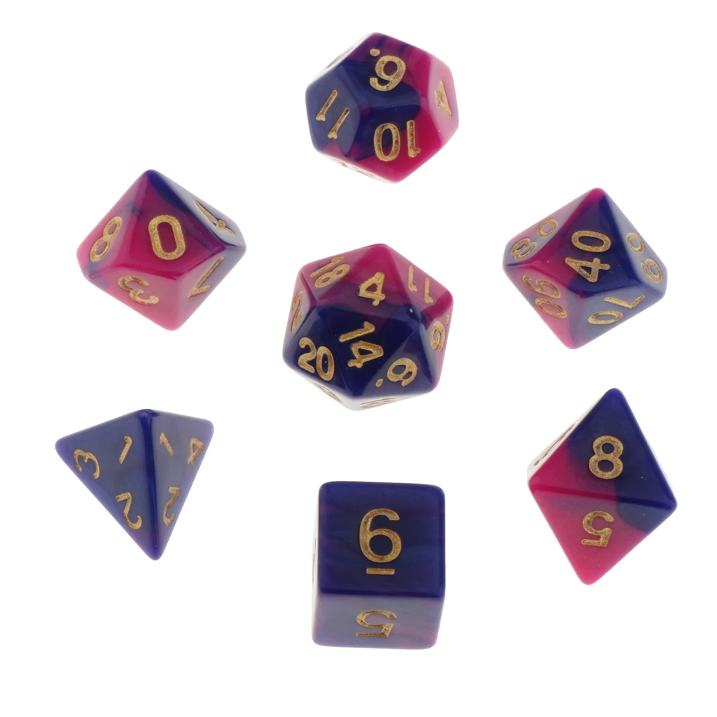 Pack of 7 Polyhedral Dices Table Board Games Party KTV for Dungeon & Dragons DND Dice Set Party Game Dices Hobby & Collectibles