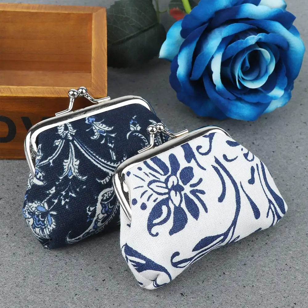 

1 PC Mini Wallet Lady Retro Vintage Blue & White Porcelain Design Small Wallet Purse Women Hasp Wallet Clutch bag Kids Girls