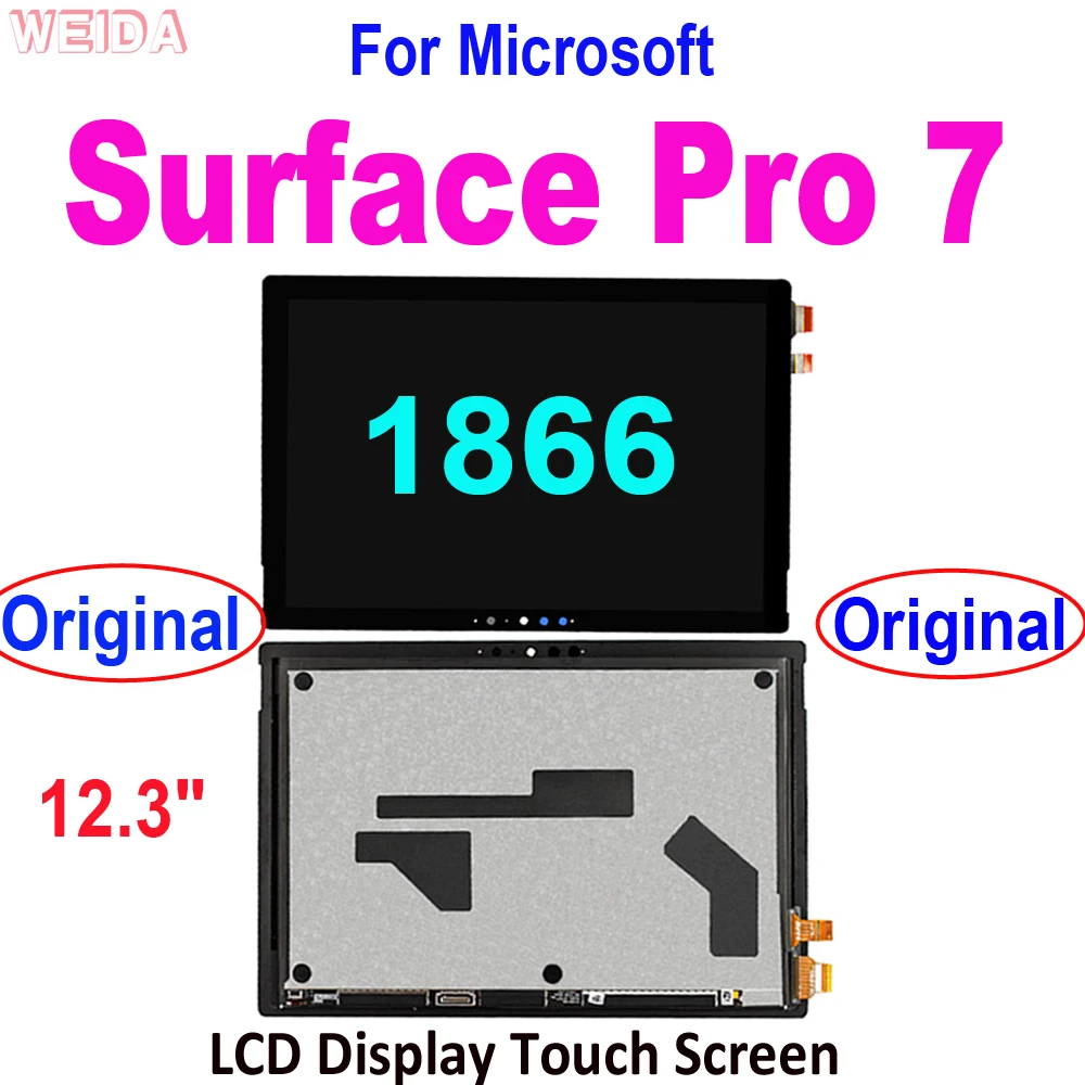 Lcd Pro7 Originale Per Microsoft Surface Pro 7 1866 Display Lcd Touch Screen Digitizer Assembly Per Microsoft Surface Pro 7 Lcd