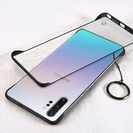 Чехол для Samsung Galaxy Note 10 жесткий прозрачный тонкий матовый защитный задний из