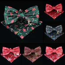 KAMBERFT дизайн Рождественский подарок Шелковый жаккардовый тканый мужской классический галстук-бабочка для мужчин карманные Квадратные наборы