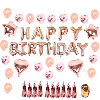 

Rose Gold Latex Helium Balloon 1 18 30 60th Birthday Happy Love Balloons Party Decoration