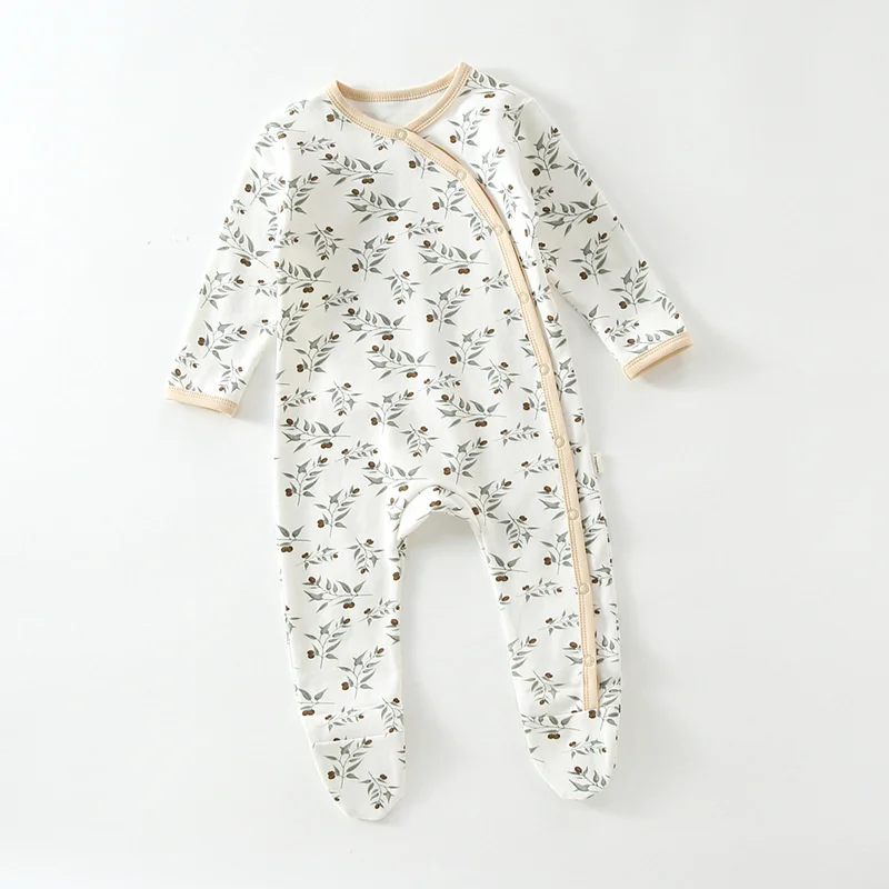 Baby Romper Footies Pyjamas For 0-12M Newborn Girl Boy Clothes Long Sleeves Buttons Baby Overalls Boy Girl Clothes Jumpsuits baby clothes