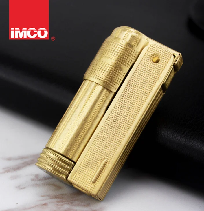 Натуральная IMCO 6700 нержавеющая сталь бензиновая зажигалка; многоразовый кремневый шлифовальный круг масло бензин прикуриватель - Цвет: Цвет: желтый