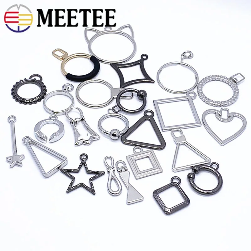 Meetee 5/10 шт. металлический ползунок пряжки застежка-молния сумки кулон крючок DIY Чемодан одежды пулер ограничитель молнии аппаратных аксессуаров ZT016