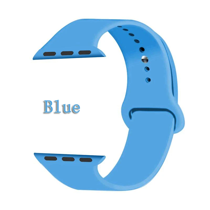 Joyozy Sports soft silicone interchangeable apple watch band 42mm 38mm 40mm 44mm for iWatch series 5/4/3/2/1 apple watch band - Цвет ремешка: Blue