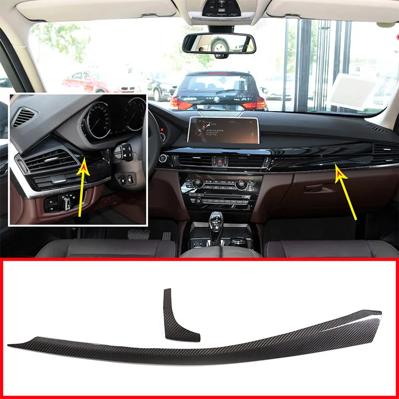 US $156.04 2pcs Real Carbon fiber For BMW X5 F15 X6 F16 20152018 Car Interior Dashboard Decoration Panel Trim Accessories Left Hand Drive