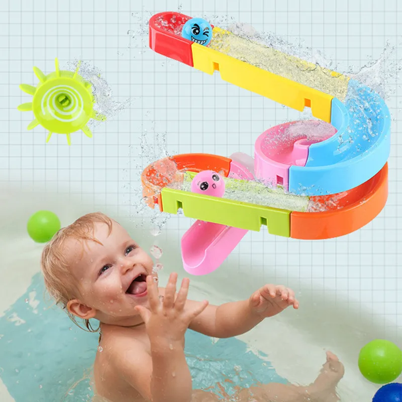Детские Игрушки для ванны на присоске, мраморные гоночные орбиты, Детская дорожка для ванной, ванна для игры в воду, игрушки для душа, плавательный бассейн, инструменты для детей