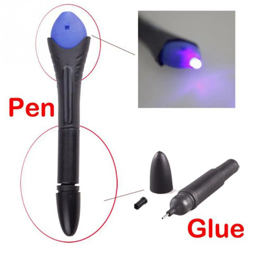 

5 Second Quick Fix Liquid Glue Pen UV Light Repair Tool Super Powered Liquid Plastic Welding Compound Office Supplies
