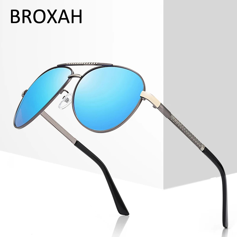 

Retro Pilot Sunglasses Men Polarized Metal Frame Brand Designer Driving Sun Glasses for Man Mirror Shades Lunettes De Sol Homme