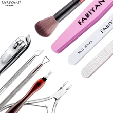 Набор для дизайна ногтей, инструменты для маникюра, набор для полировки зернистости, шлифовки омертвевшей кожи, средство для удаления кутикулы, толкатель, кусачки, расческа