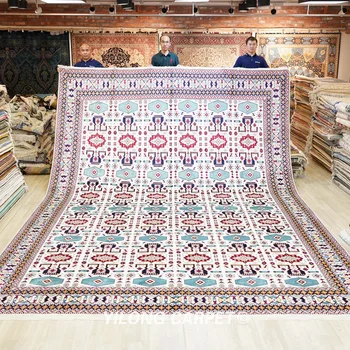 Yilong 12'x18' Oversized All Over Handwoven Silk Carpet Classic Area Rug (TJ322A)