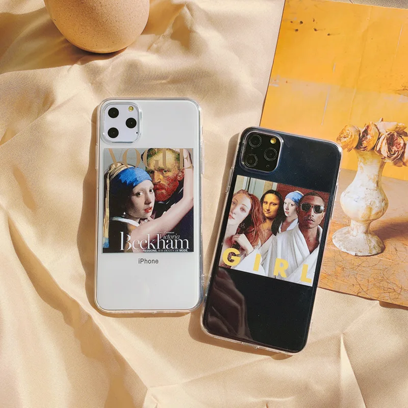 Художественный Прозрачный чехол для iPhone 11 Pro Max XR X Xs 7 Puls 6 6S 8 милый мягкий из ТПУ |