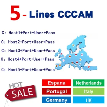 

2020 Europe 12 mois nouveau 5 clines cccam DVB S2 full HD très stable pas inclus app