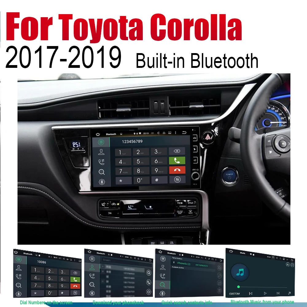 Discount ZaiXi Auto Player DVD GPS Navigation For Toyota Corolla 2017~2019 Car Android Multimedia System Screen Radio Stereo RHD 5