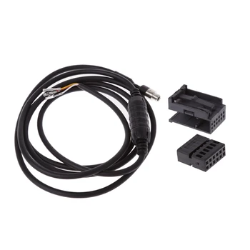 

3.5mm 12Pin AUX Auxiliary Wire Black Music Audio Cable For BMW E60 E63 5 6 Series