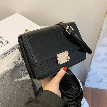 

Crocodile Pattern Crossbody Bags For Women 2020 Small Chain Handbag Small Bag PU Leather Hand Bag Ladies Designer Shoulder Bags