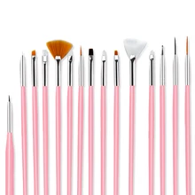 Dmoley 15 шт набор кистей для маникюра акриловый гель для ногтей кисти для геля лак для ногтей Рисование ногтей гелевая ручка