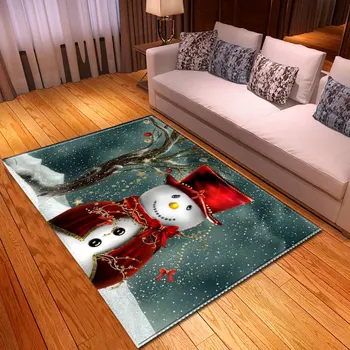 

Merry Christmas Gift Carpet Parlor Decor Floor Area Rugs Kid Play Mats Bedroom Snowman Santa Claus Living Room Rug Carpet