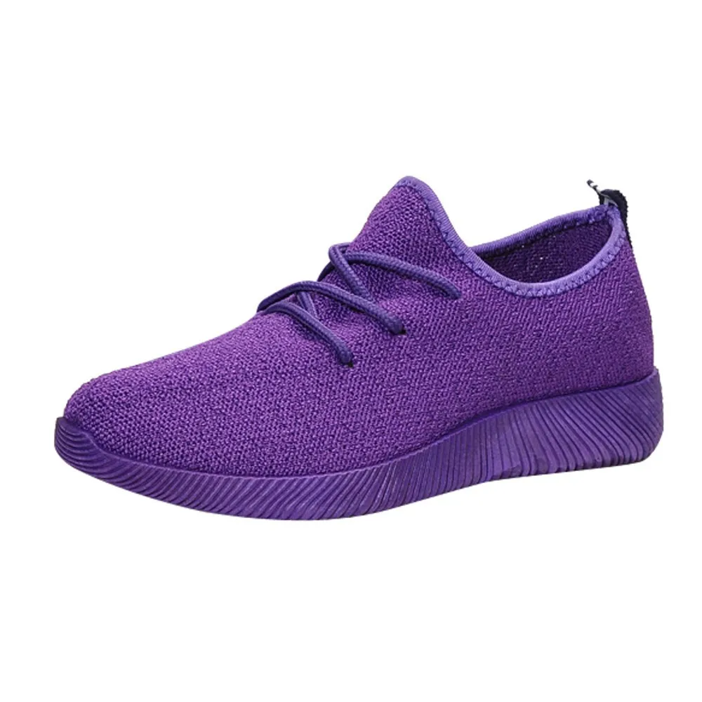 SAGACE/Женская дышащая обувь для бега с закрытым носком, женская обувь, вразлёт, плетение, яркие цвета, обувь для студентов - Цвет: Purple