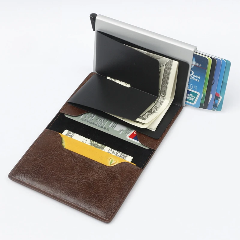 Бизнес Rfid держатель для карт мужские кошельки сумка для денег Мужской винтажный короткий кошелек маленькие кожаные тонкие бумажники для мужчин мини кошелек Тонкий