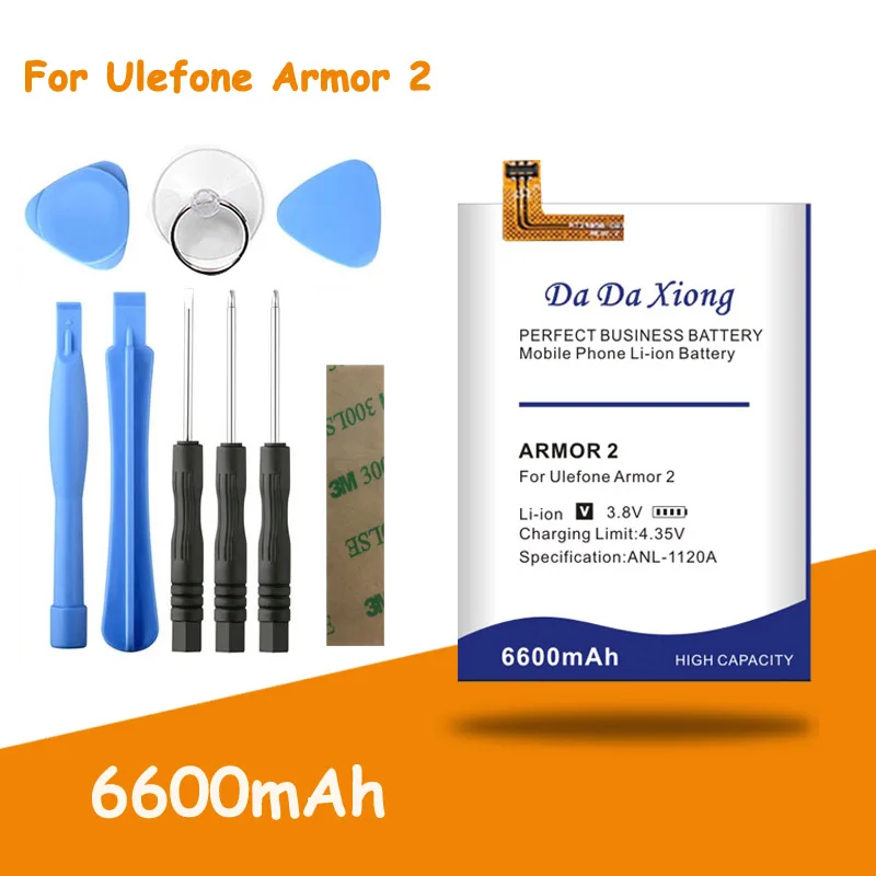 Аккумулятор высокой емкости 6600 мАч для телефона Ulefone Armor 2 запасная батарея+ Бесплатные инструменты