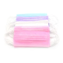 50 шт одноразовые Анти-пыль медицинский салон ушной петли маски со ртом для лица белый/розовый/синий/фиолетовый