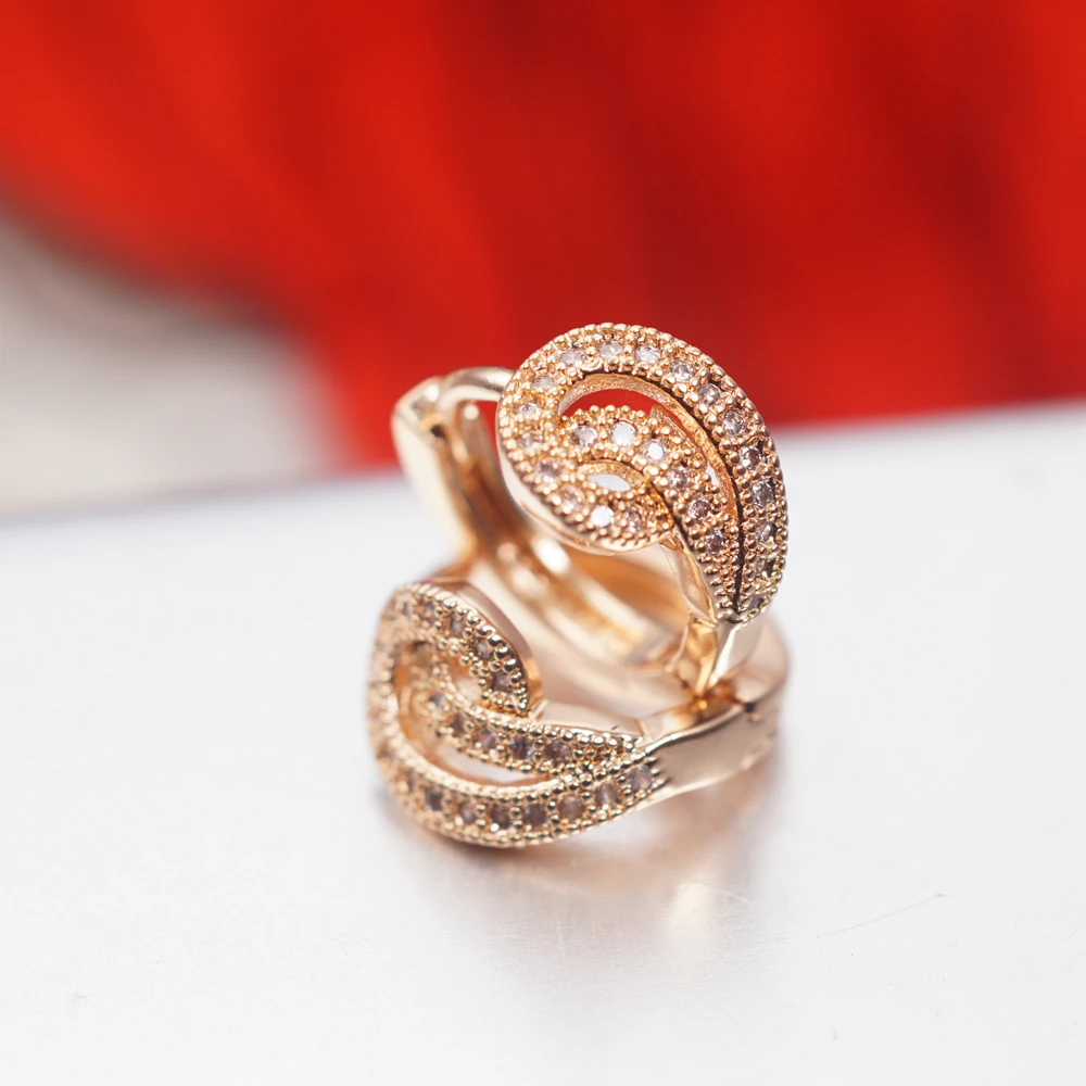 17 различных стилей, серьги-кольца из розового золота с кристаллами для женщин, маленькие золотые кольца, милые ювелирные изделия