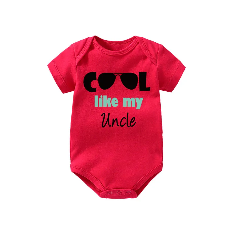 red cool like aunt Culbutomind новорожденная девочка, одежда для детей с рисунком тети, Милый хлопковый короткий наряд с комбинезоном, Подарок Для Тети - Цвет: red cool like aunt