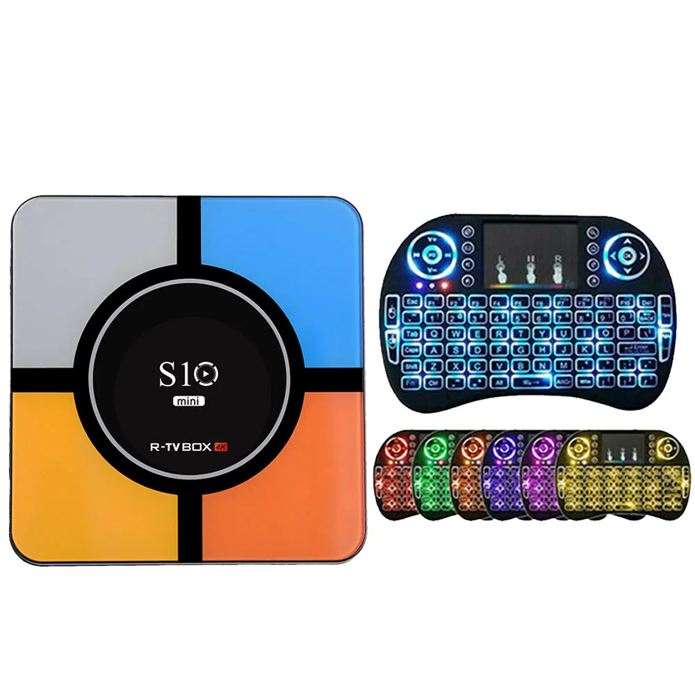 4GB 64GB 7Color Key S10 мини Смарт ТВ приставка Rockchip RK3328 четырехъядерный Android 9,0 ТВ приставка медиаплеер 4 Гб+ 32 ГБ/64 Гб 4 к H.265 2,4 ГГц wifi USB 3,0 - Цвет: 4GB 64GB 7Color Key