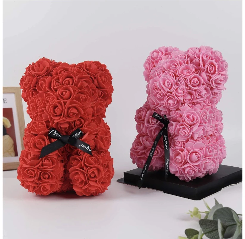 

Festive & Party Supplies Rose bear Valentine's Day gird gift woman presents Artificial Decorations Artificial & Dried Flowers