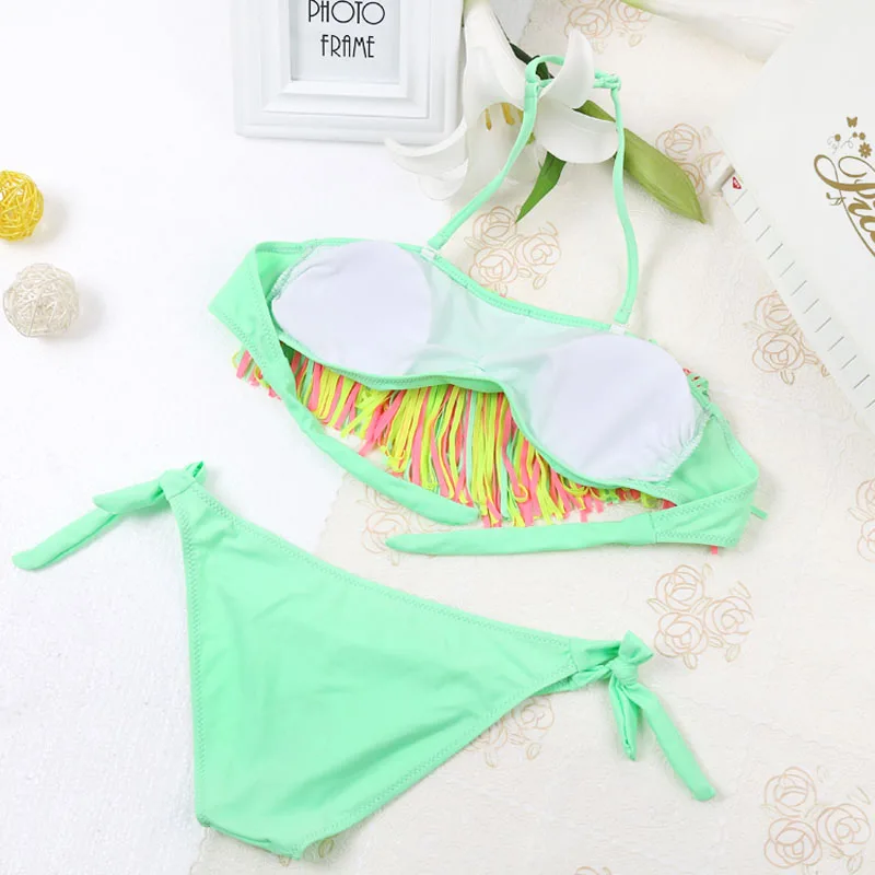 Children's Swimwear Kids Girl Swimming Suit Tassel Biquini Infantil Baby Swimsuit Bikini Girl Summer Bathing Suit