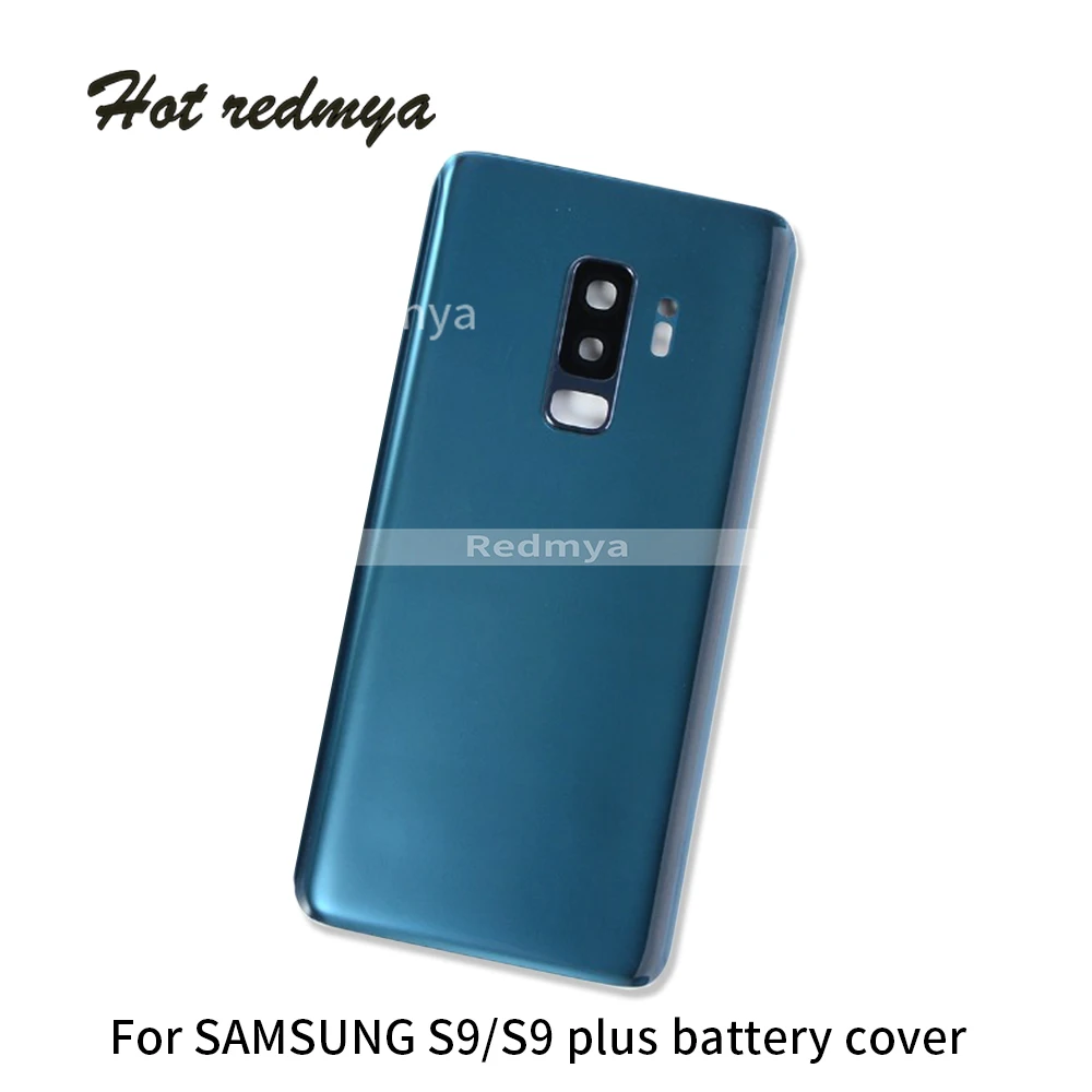 10 шт. Задняя крышка батареи для samsung Galaxy S9 Plus S9+ G965 G965F задняя дверь Чехол стекло Корпус с камерой стекло объектив+ наклейка