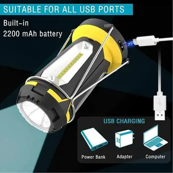 

LED Worklight 1200mAh Outdoor Tool Hiking Torch Portable Phone Charging Night Light Fishing Warning Lamp