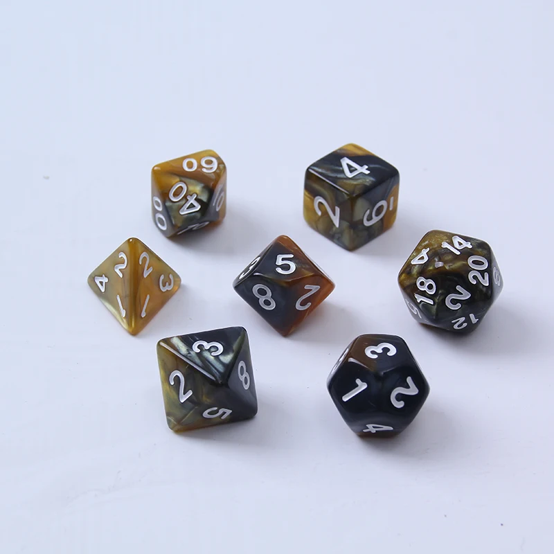 

Multicolor Game Dice D&D Colorful Multicolor Dice Mixed D4 D6 D8 D10 D12 D20 DND Dice with 7 Pcs/set