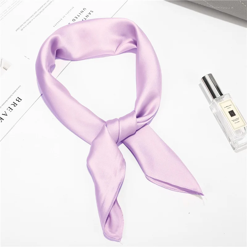 2020 женский шелковый шарф 70*70 см модные женские квадратные шарфы мягкие шали пашмины однотонная цветная бандана