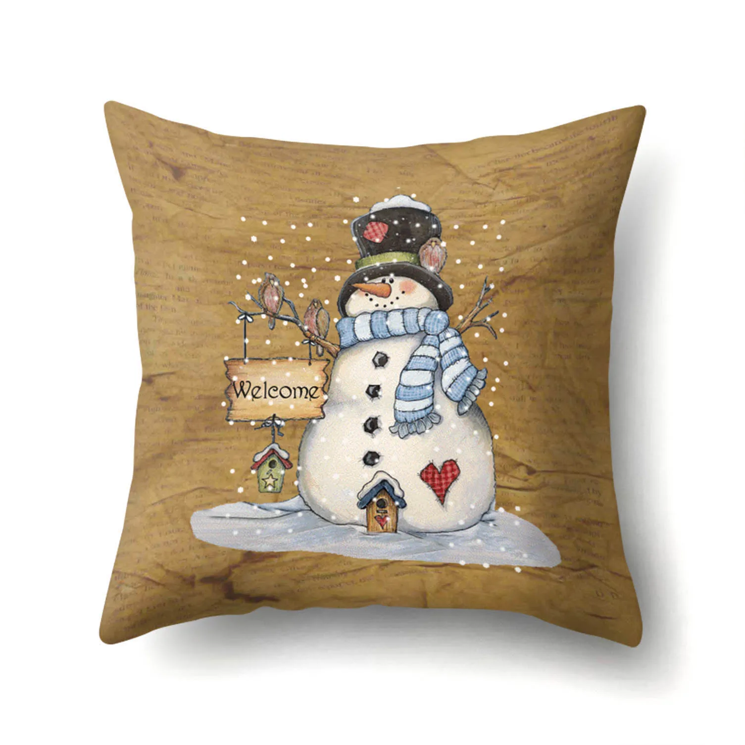 1 шт снеговик шаблон чехол для подушки из полиэстера 45*45 декоративная подушка Рождество год диван кровать наволочка для домашнего декора 40543 - Цвет: 2BZ-40543-471