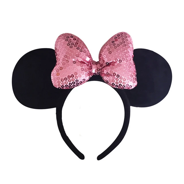 Original Disney Plush Headdress Toy Mickey Minnie Mouse Headwear Princess Mickey Minnie Ears Girls Hair Bands Head Hoop Kid Gift 5