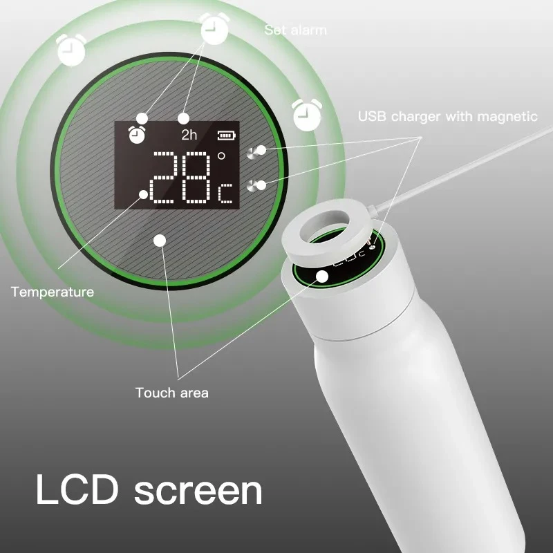Smart Life Tuya Smart water Bottle 304 stainless steel APP Tracking drinking water Record Magnetic Charging Bluetooth smart water bottle