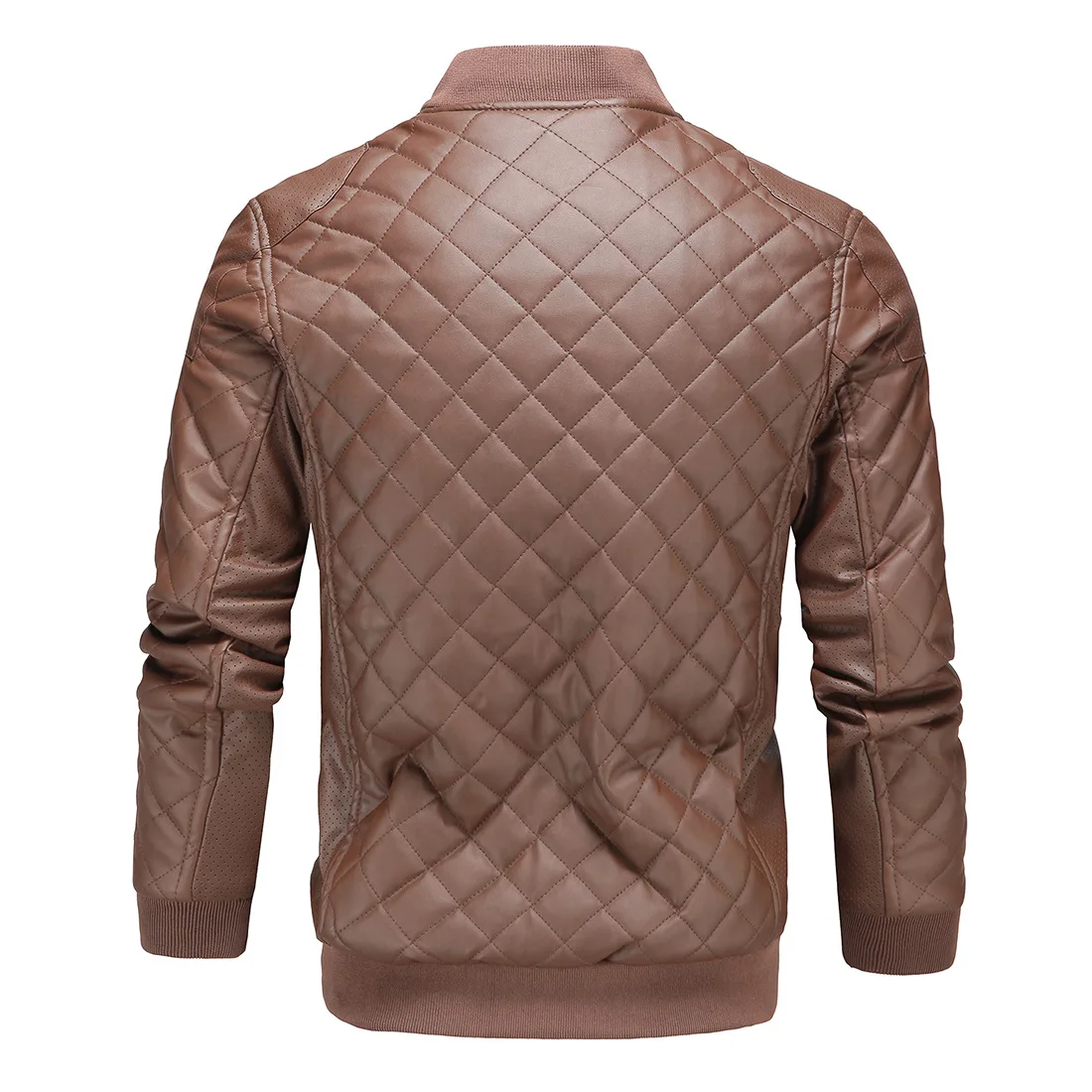 Plaid Men Faux Leather Jacket Pattern Mens Jackets and Coats Stand