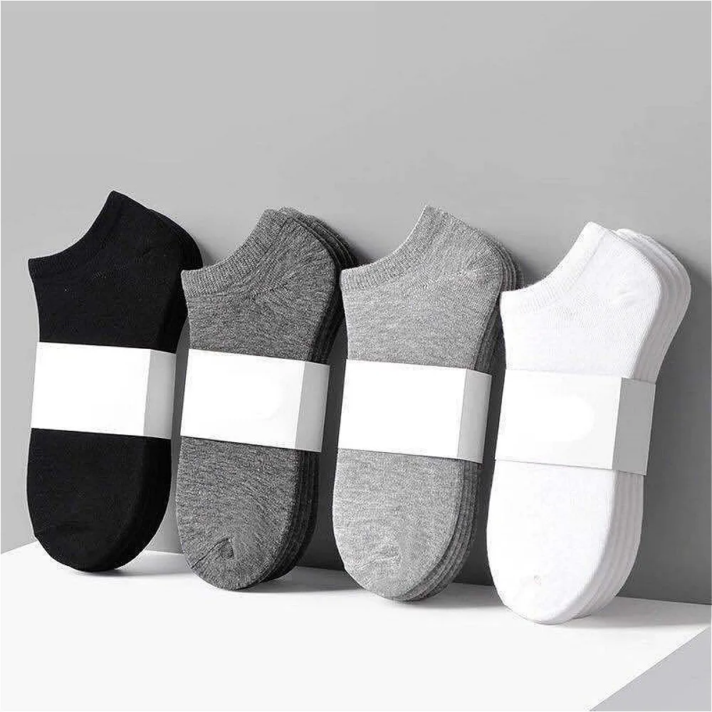 1 Pair Solid Color Cotton Socks Black White Grey Male Female Summer Breathable Comfortable Sports Boat Ankle Socks Low Cut Men