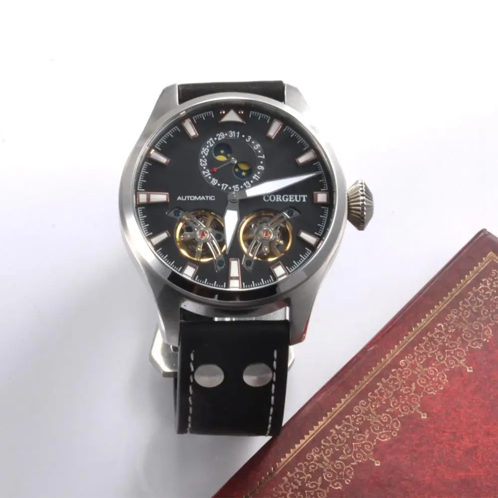 

Relogio Masculino 47mm Mens Watches Top Brand Luxury Automatic Mechanical Watch Men flywheel date Sport men Wristwatches8