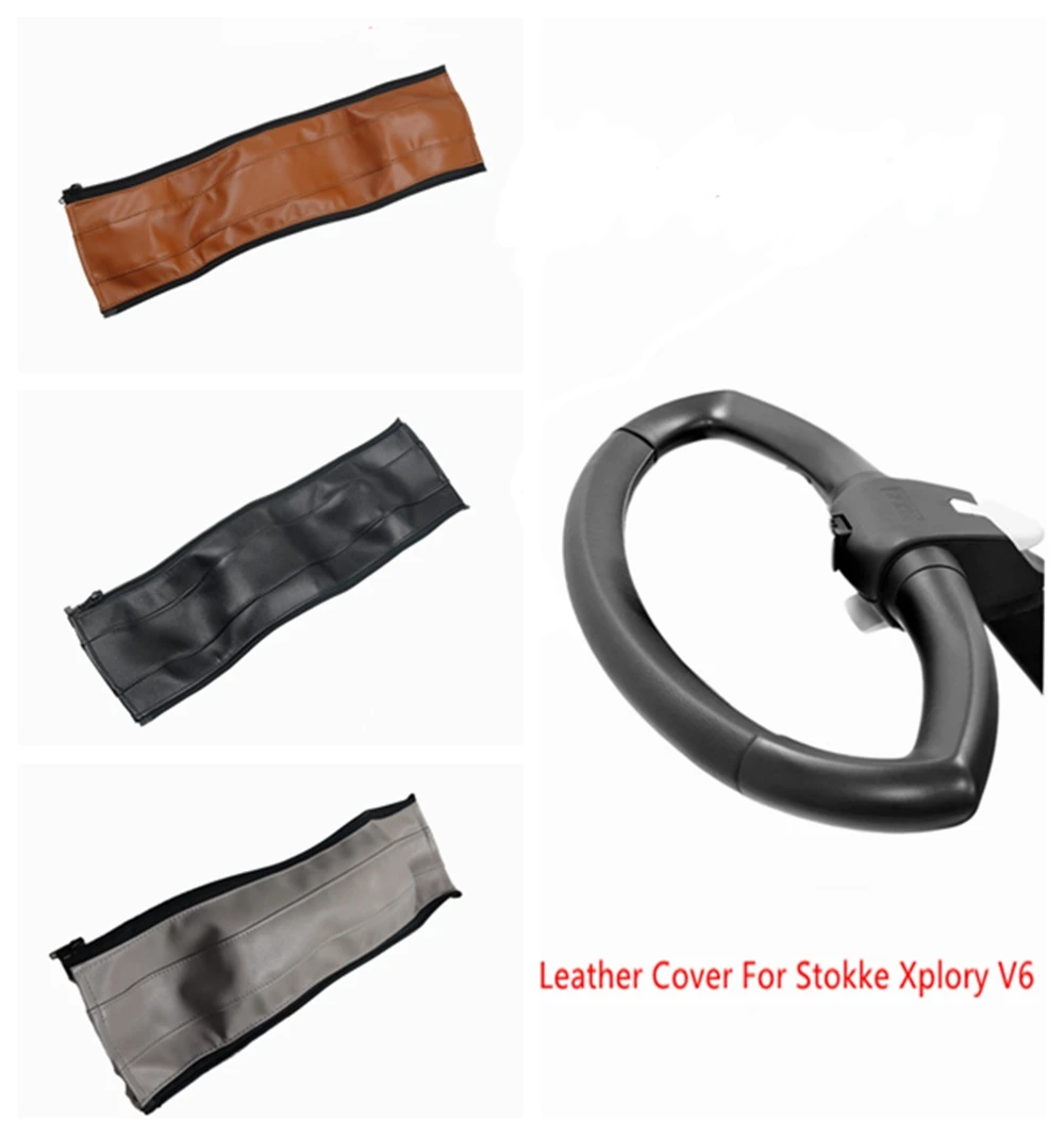 1Pcs Pu Leather Handle Cover For Stokke Xplory V6 Stroller Pram Bumper Protective Cases Armrest Covers Baby Carriage Accessories baby stroller accessories design	