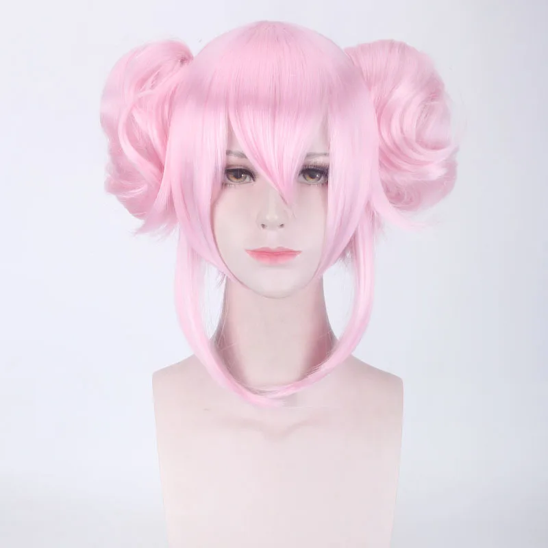 

Fate Grand Order Wig Koyanskaya Tamamo no Mae FGO Cosplay Pink Buns Servent Lancer Role Playing Adult Synthetic Hair