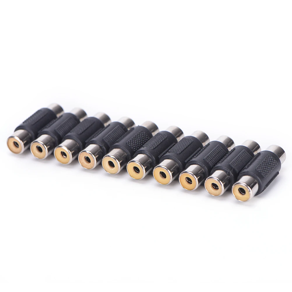 

10pcs RCA Joiner Couplers AV Female to Female F/F Audio Adapter Connector