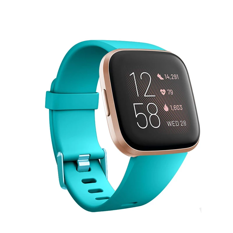 Baaletc для Fitbit Versa/Versa 2 сменные полосы цветной ремешок на запястье спортивный стиль с отверстиями мягкий материал умные часы браслет - Цвет: green