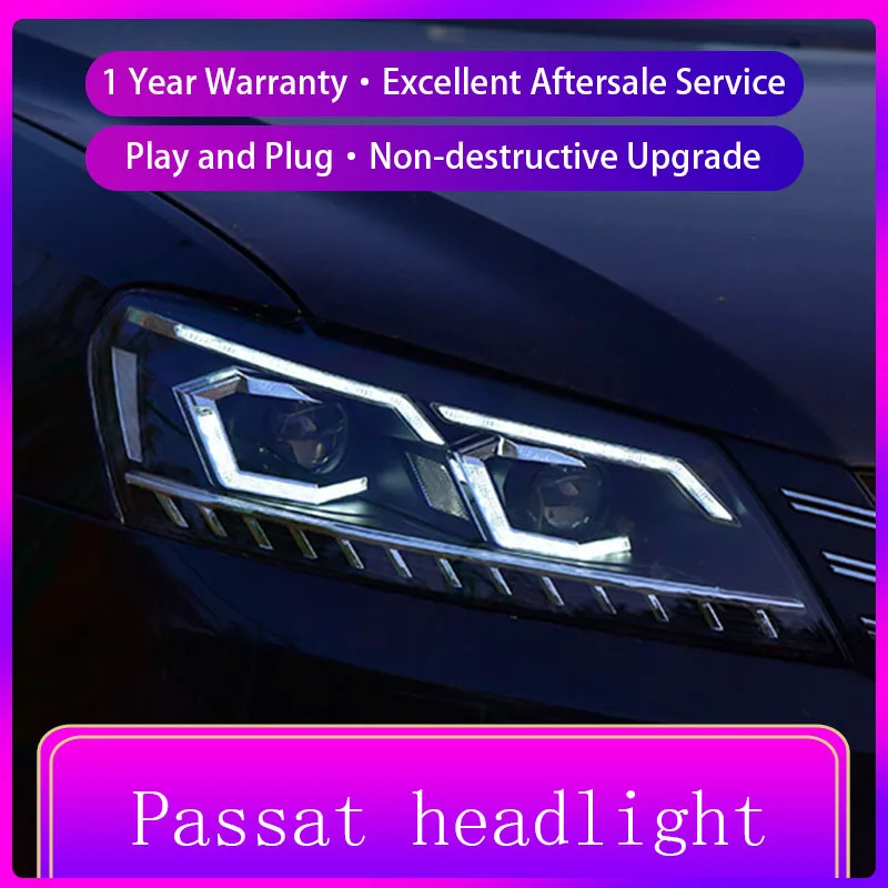 

Новое поступление 2011-2015 год светодиодный ная фара для Passat V6 B7 светодиодный ная передняя фара проектор Объектив